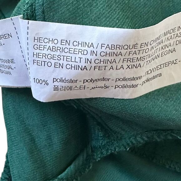 Stradivarius Green Satin V-neck Crop Top Women's Size Medium | 39-38 - Picture 4 of 6